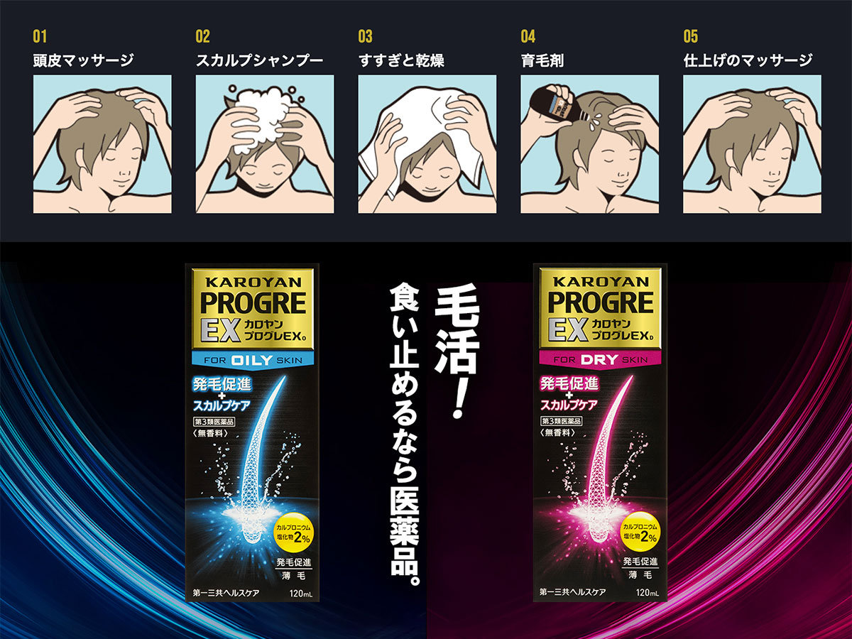 KAROYAN PROGRE Lotion Oily Hair Skin Growth Made in Japan