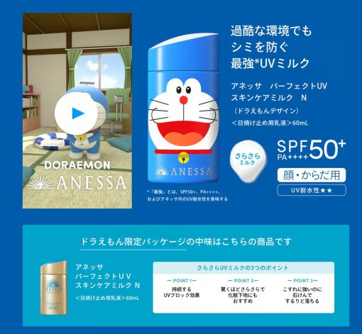 new Doraemon Anessa Perfect UV Skin Care Milk N