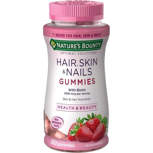 Nature s Bounty Hair Skin and Nails Vitamins With Biotin Gummies 80