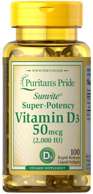 vien uong bo sung vitamin d3 puritans pride sunvite super potency