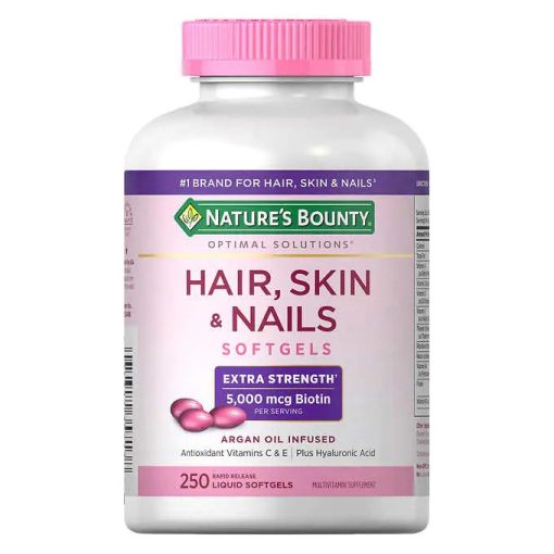 vien uong natures bounty hair skin nails with biotin 5000 mcg 250v