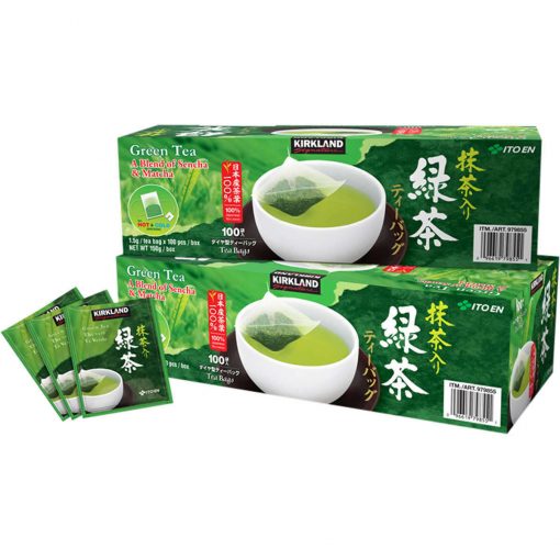 tra xanh kirkland signature green tea a blend of sencha matcha cua my