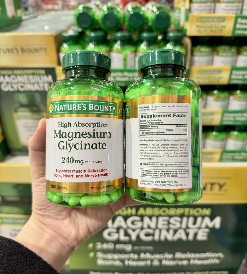 Viên uống hỗ trợ thư giãn cơ bắp Nature’s Bounty Magnesium Glycinate - Ảnh 3